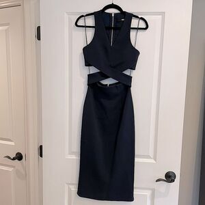EUC Nicholas cut-out Midi dress in navy blue Sz. 0